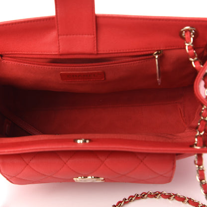 Chanel Caviar Quilted In Out Flap Shopping Tote Red 5 of 11