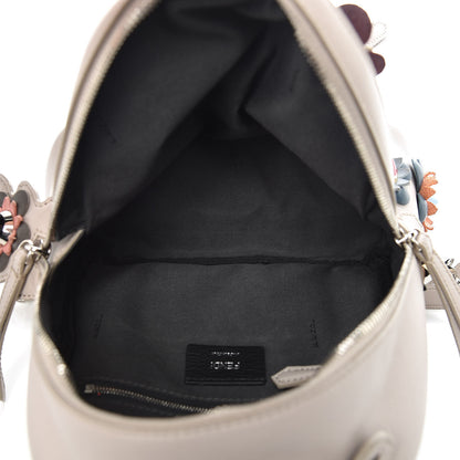 Fendi Vitello Dolce Flowerland Studded Mini Backpack Grigio Polvere Multicolor 5 of 11