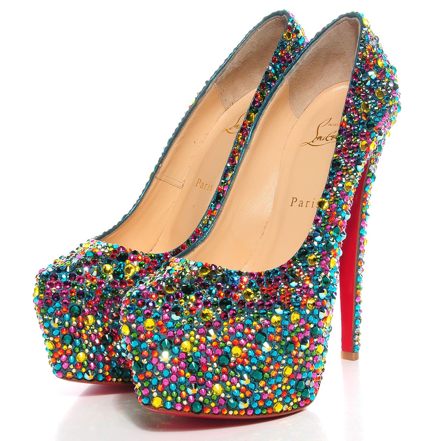 Crystal Suede Burma Daffodile Strass 160 Pumps 39 Multicolor
