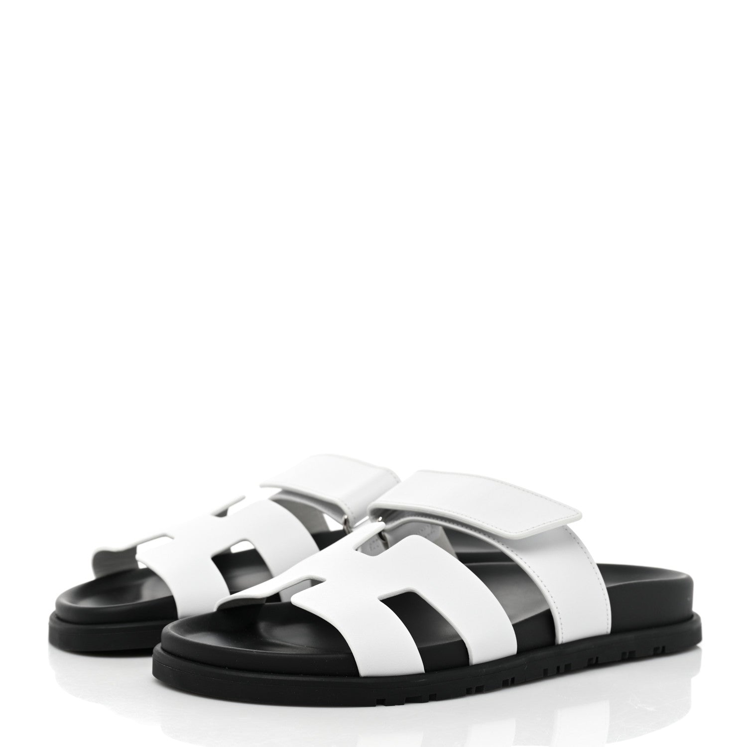 Hermes Calfskin Womens Chypre Sandals 37.5 White 3 of 8