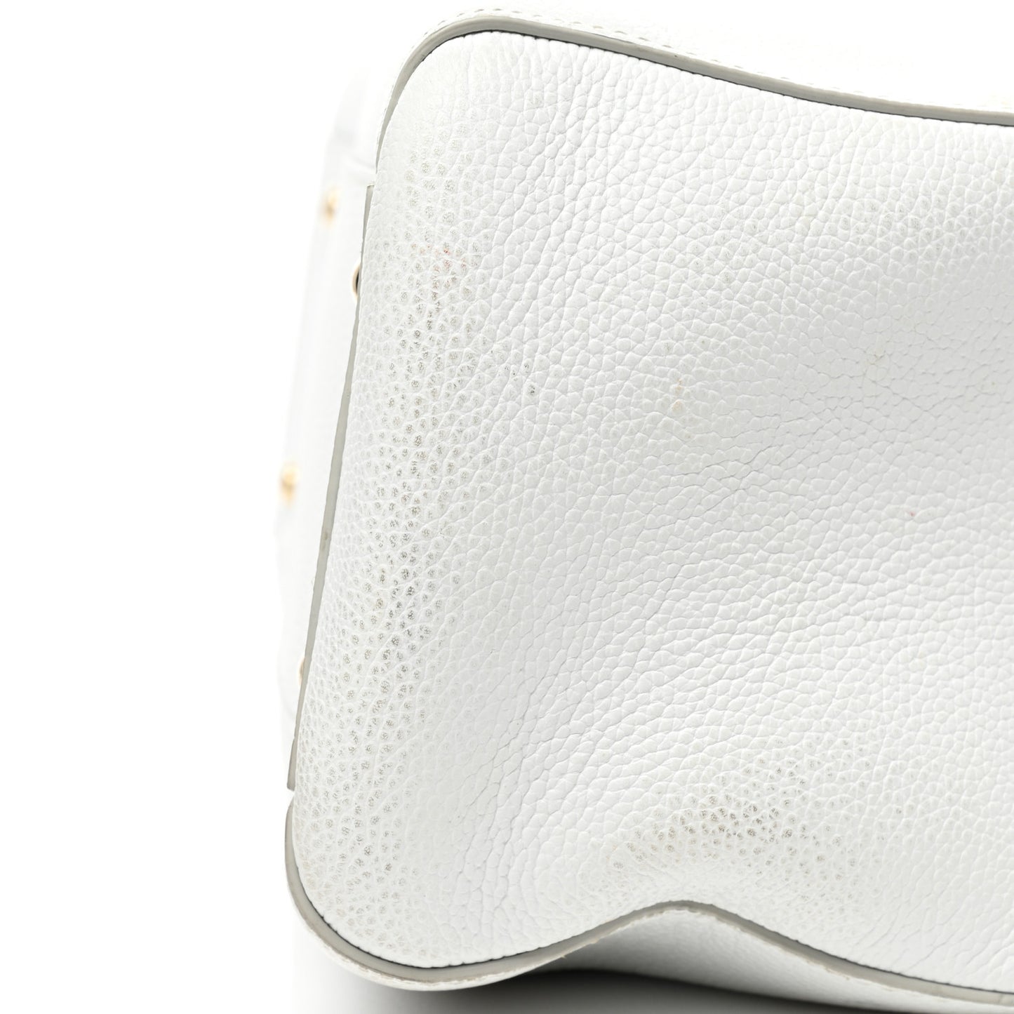 Grained Calfskin Small Neo Executive Shopper Tote White