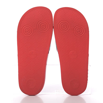 Gucci GG Supreme Monogram Flora Pursuit Slide Sandals 38 Red 5 of 9