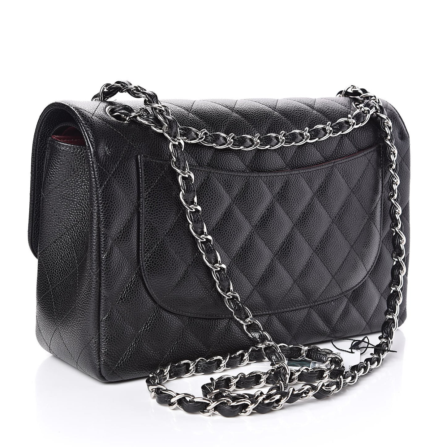 Caviar Quilted Jumbo Double Flap Black