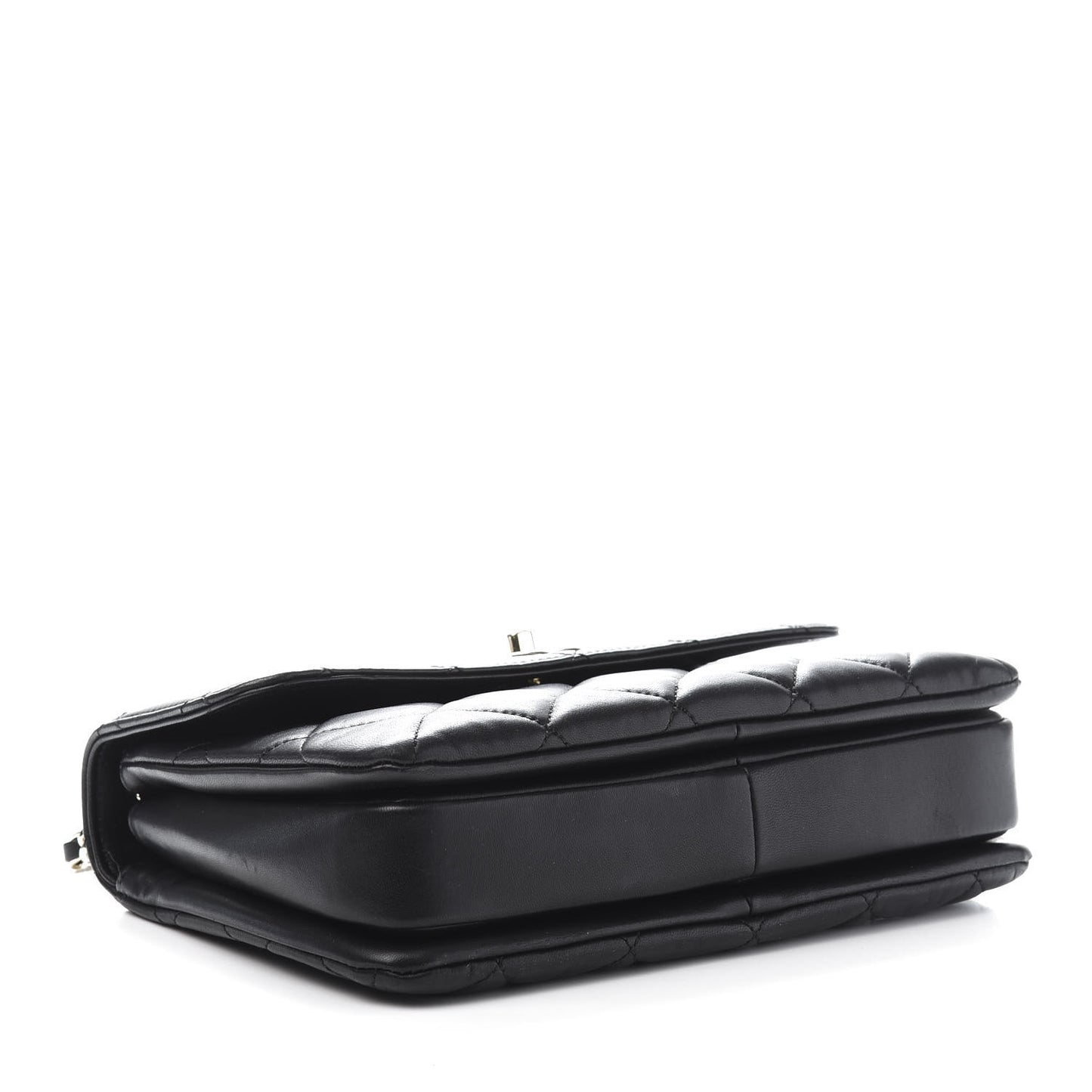 Lambskin Quilted Small Trendy CC Dual Handle Flap Bag Black