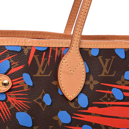 Louis Vuitton Monogram Jungle Dots Neo Neverfull MM Coquelicot Denim 11 of 16