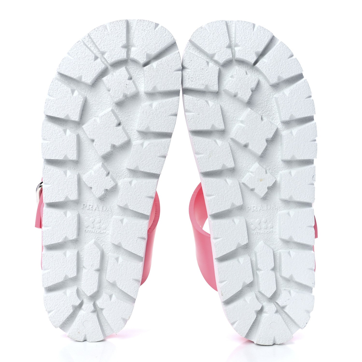 Prada EVA Rubber Buckled Lug Sole 20mm Thong Sandals 37 Begonia 4 of 7