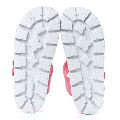 Prada EVA Rubber Buckled Lug Sole 20mm Thong Sandals 37 Begonia 4 of 7