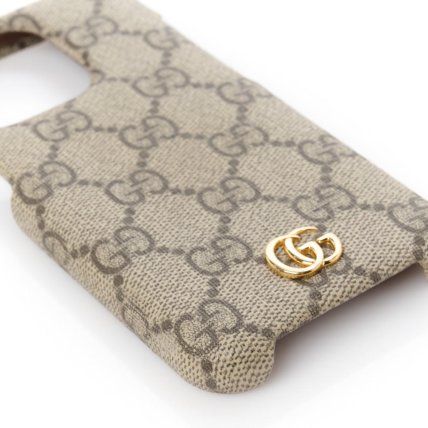GG Supreme Monogram Ophidia iPhone 15 Pro Phone Case Beige Ebony