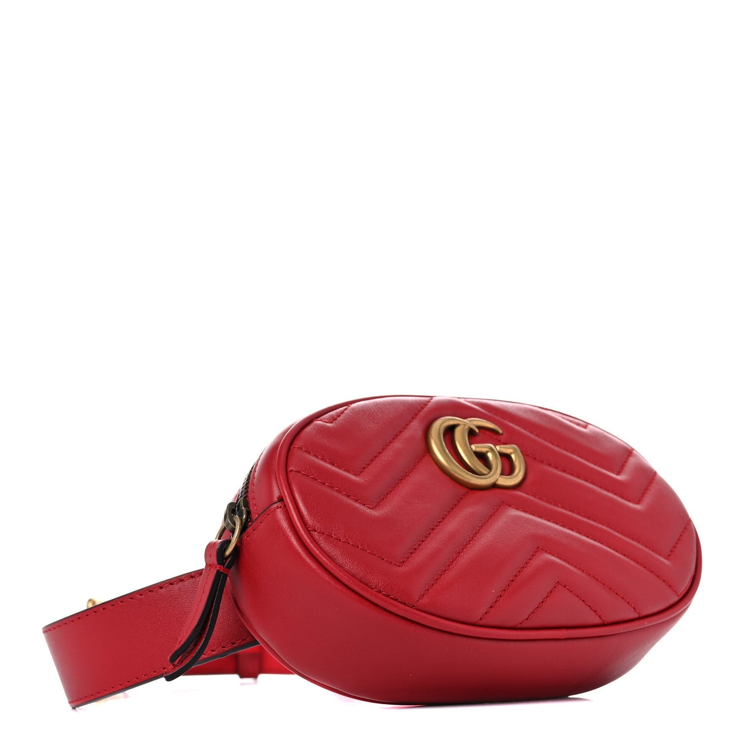 Calfskin Matelasse GG Marmont Belt Bag 85 34 Hibiscus Red