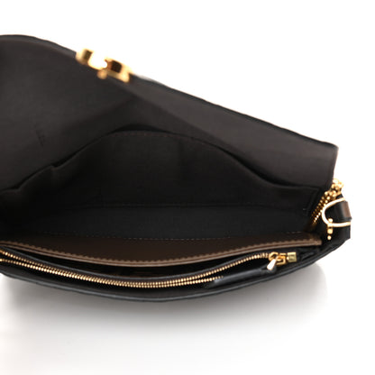 Fendi Vitello Soft F is Fendi Bi-Color FF 1974 Embossed Envelope Wallet On Chain with Pouches Maya Black 6 of 13
