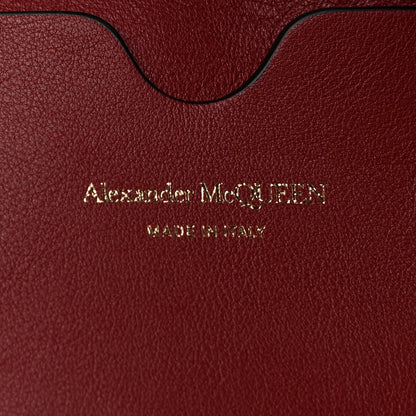 Alexander McQueen Calfskin Embossed Signature Shopper Black Red 5 of 9