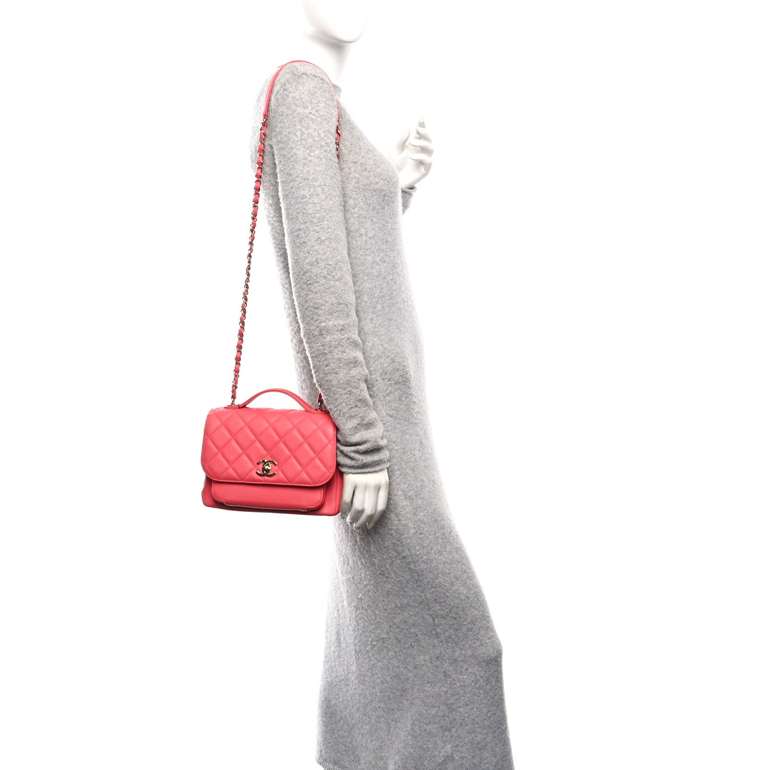 Chanel Caviar Quilted Small Business Affinity Flap Dark Pink 2 of 13