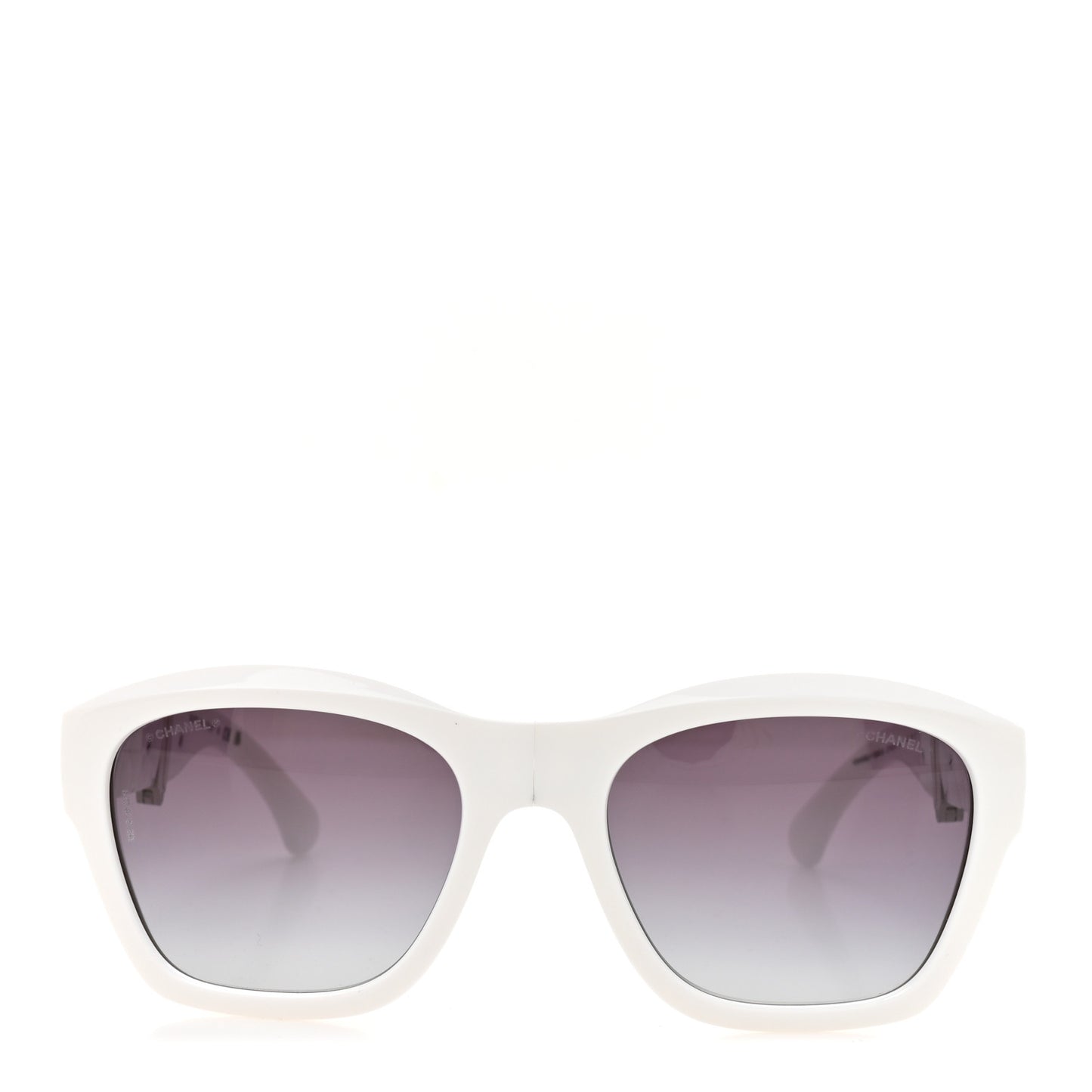 Acetate Metal Crystal Square Folding Sunglasses 6055-B White
