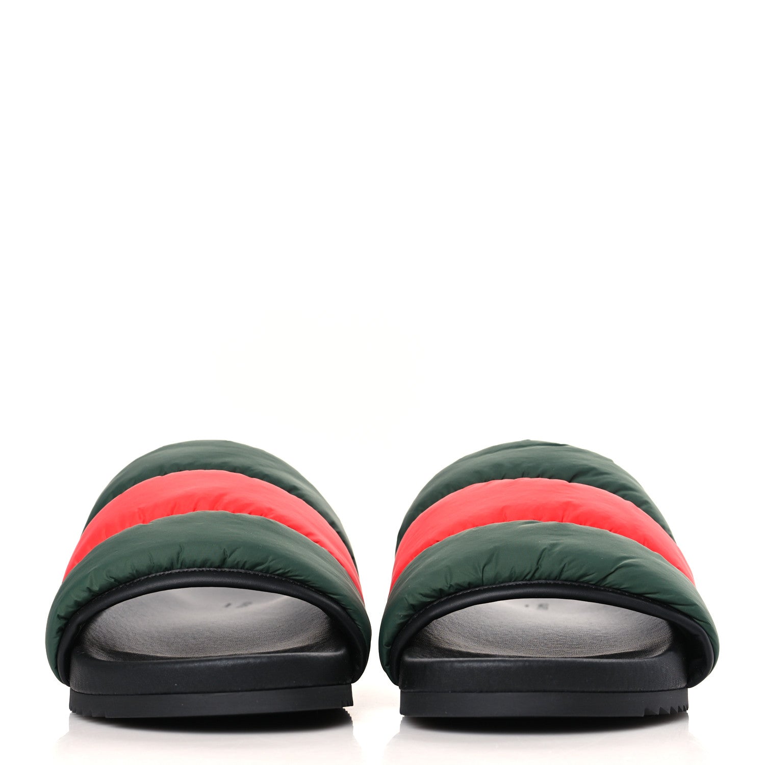 Gucci Nylon Web Womens Slide Sandals 38 Black Green Red 2 of 7