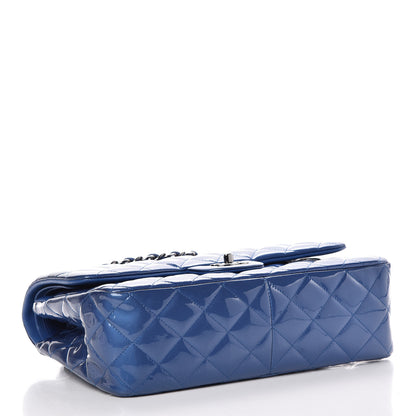 Chanel Patent Quilted Jumbo Double Flap Dark Blue 5 of 8