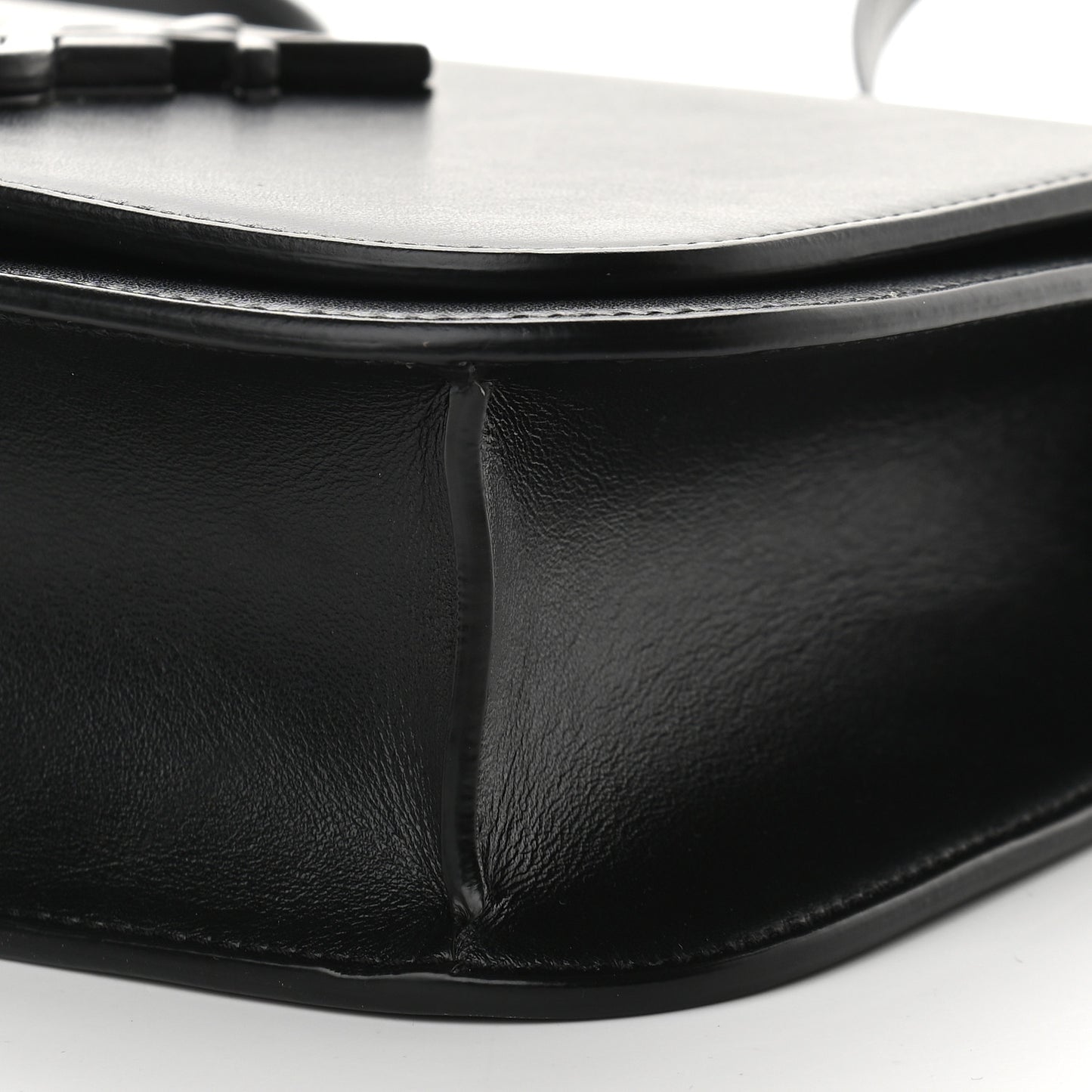 Smooth Calfskin Small Spontini Saddle Bag Black