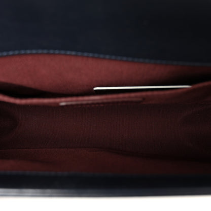 Chanel Calfskin Woven Medium Boy Flap Blue Burgundy 5 of 10