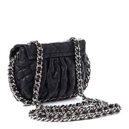Chanel Washed Lambskin Quilted Mini Chain Around Messenger Black 2 of 5