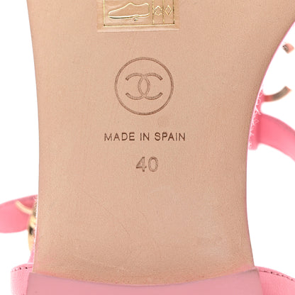 Chanel Lambskin CC Logo Thong Sandals 40 Pink 8 of 10