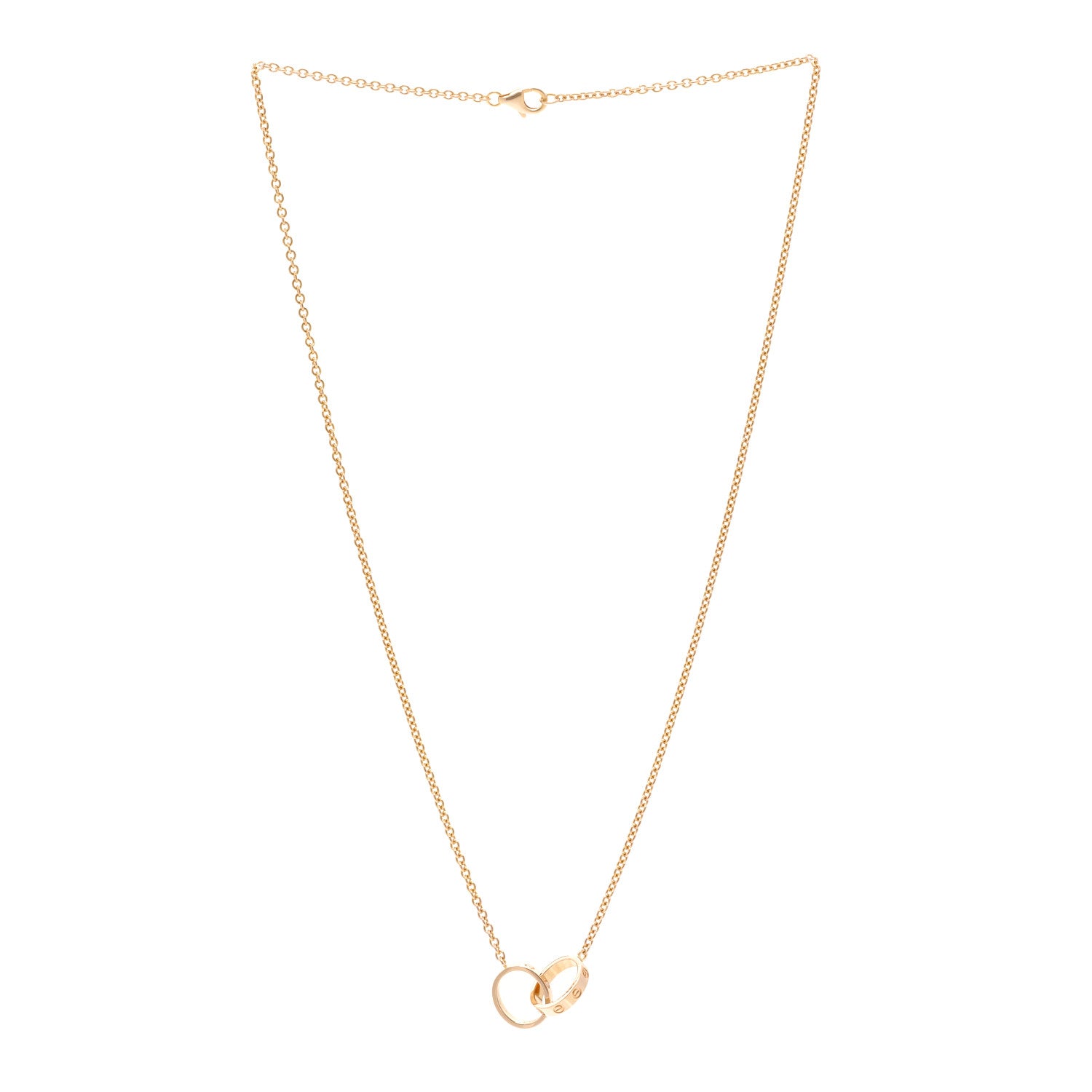 Cartier 18K Pink Gold Interlocking LOVE Necklace 3 of 5