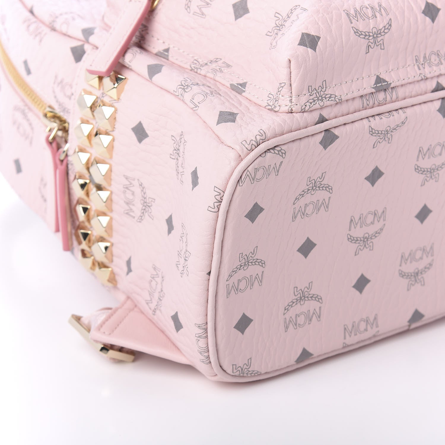 MCM Visetos Small Side Stud Stark Backpack Soft Pink 5 of 8