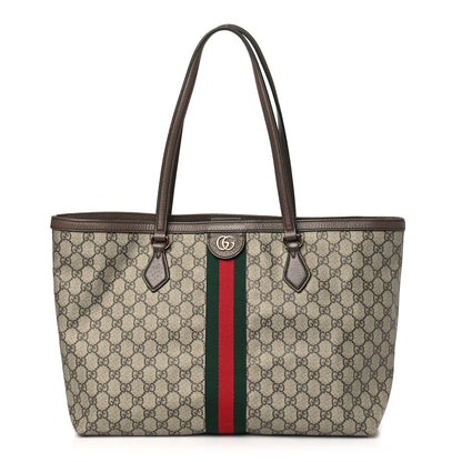 Gucci GG Supreme Monogram Medium Ophidia Shopping Tote Brown 1 of 10