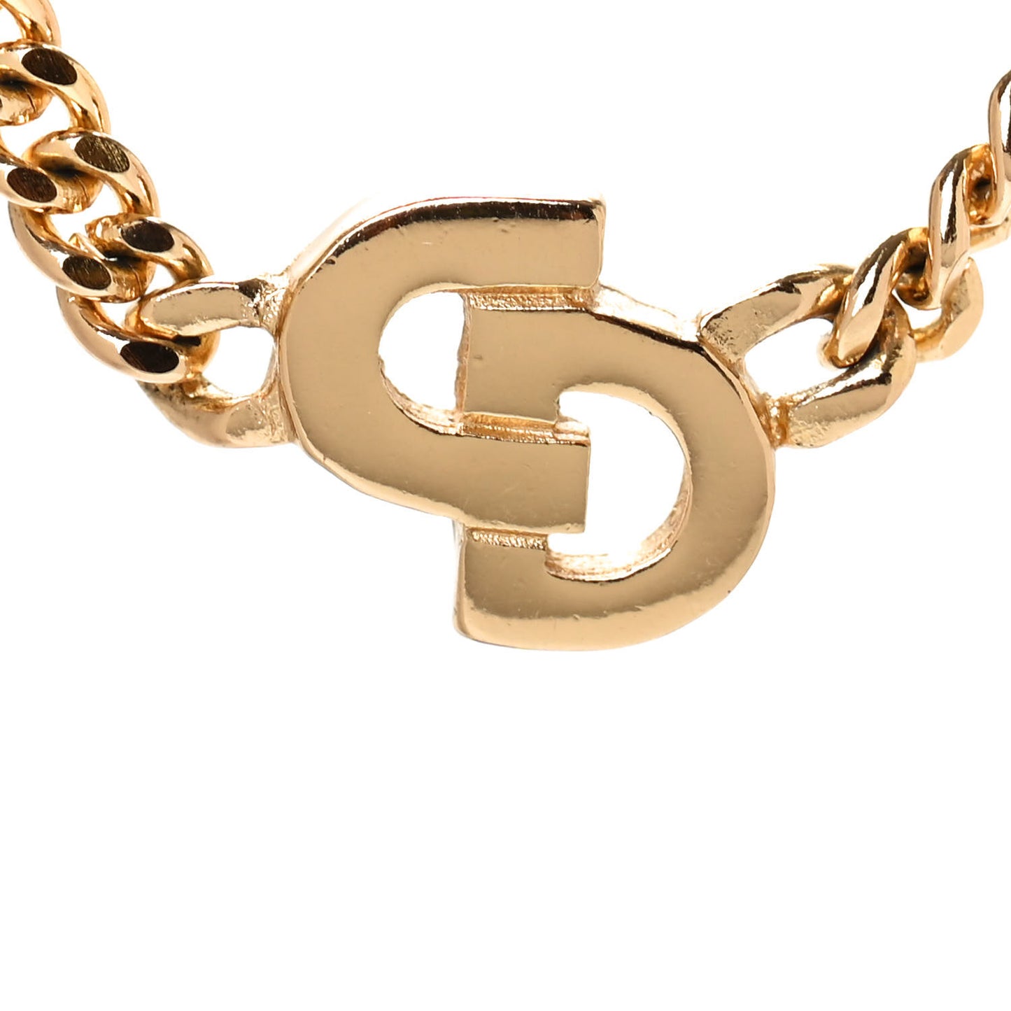Metal CD Necklace Gold