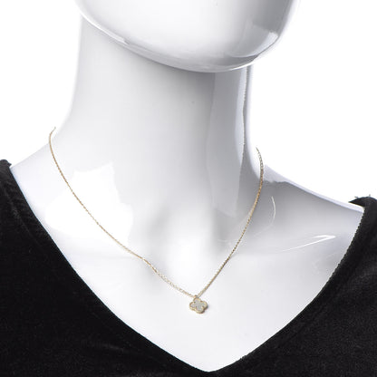 Van Cleef & Arpels 18K Yellow Gold Mother of Pearl Sweet Alhambra Pendant Necklace 2 of 7