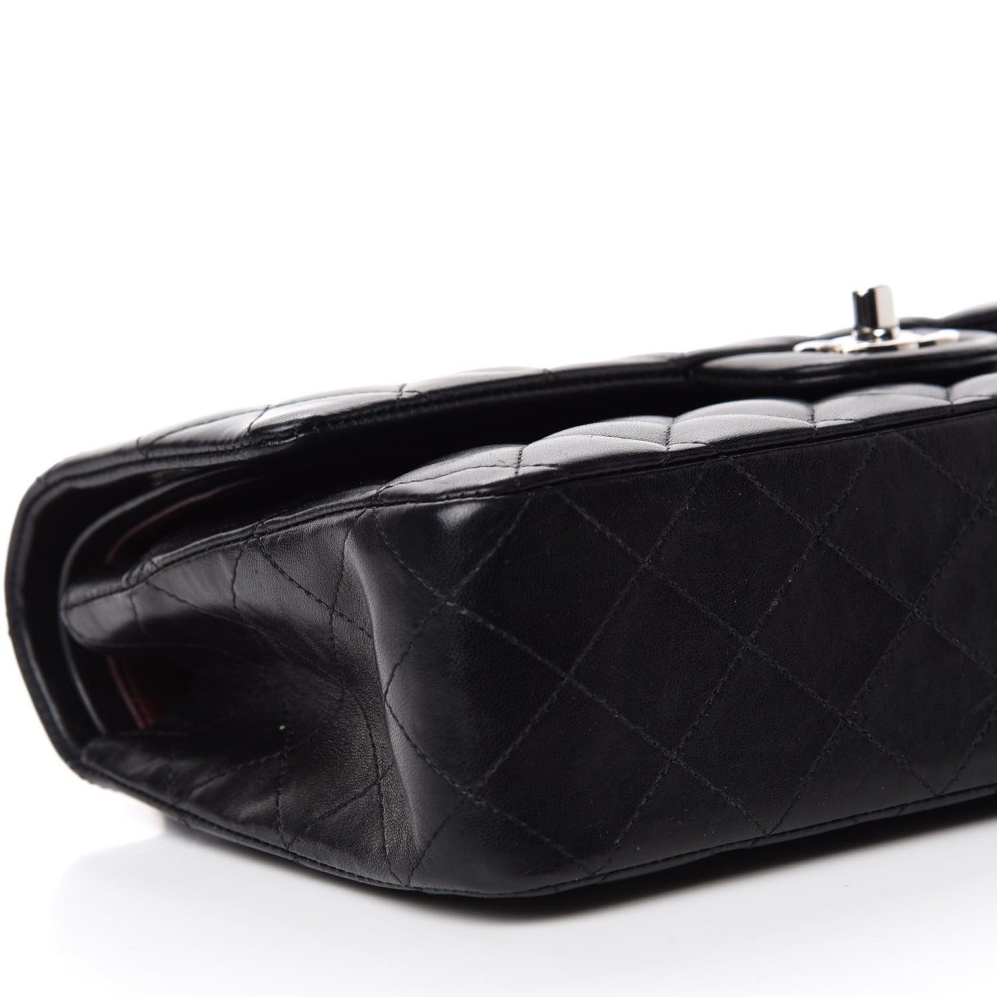 Lambskin Quilted Medium Double Flap Black