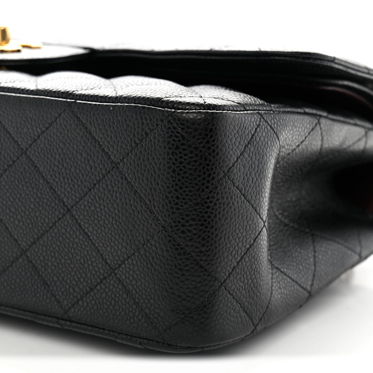 Caviar Quilted Jumbo Double Flap Black