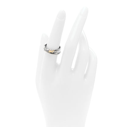 David Yurman Sterling Silver 18K Yellow Gold 6mm X Crossover Ring 2 of 4