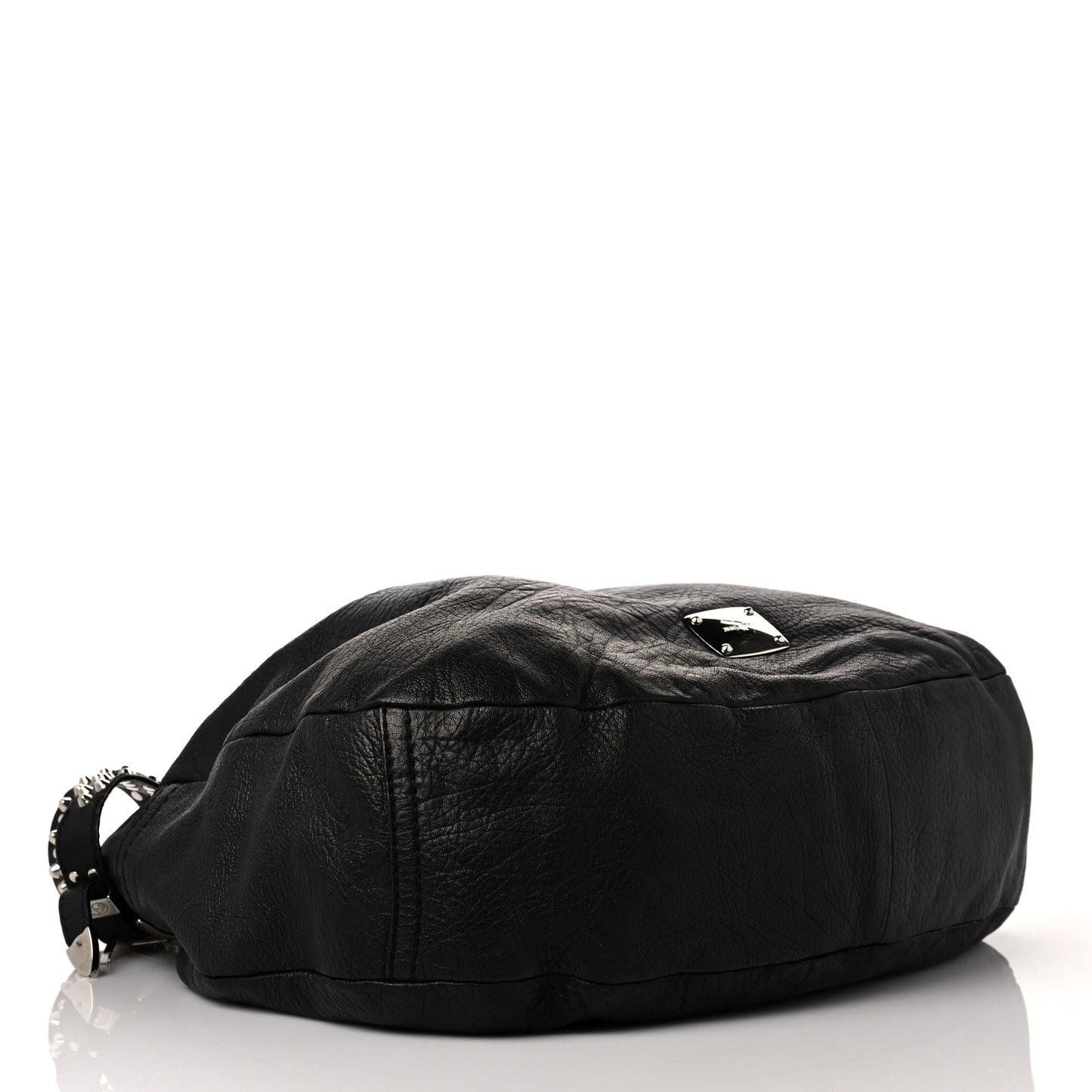 Calfskin Studded Small Sky Hobo Black