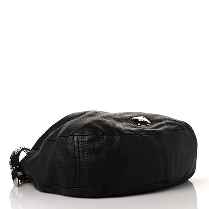 Jimmy Choo Calfskin Studded Small Sky Hobo Black 4 of 8