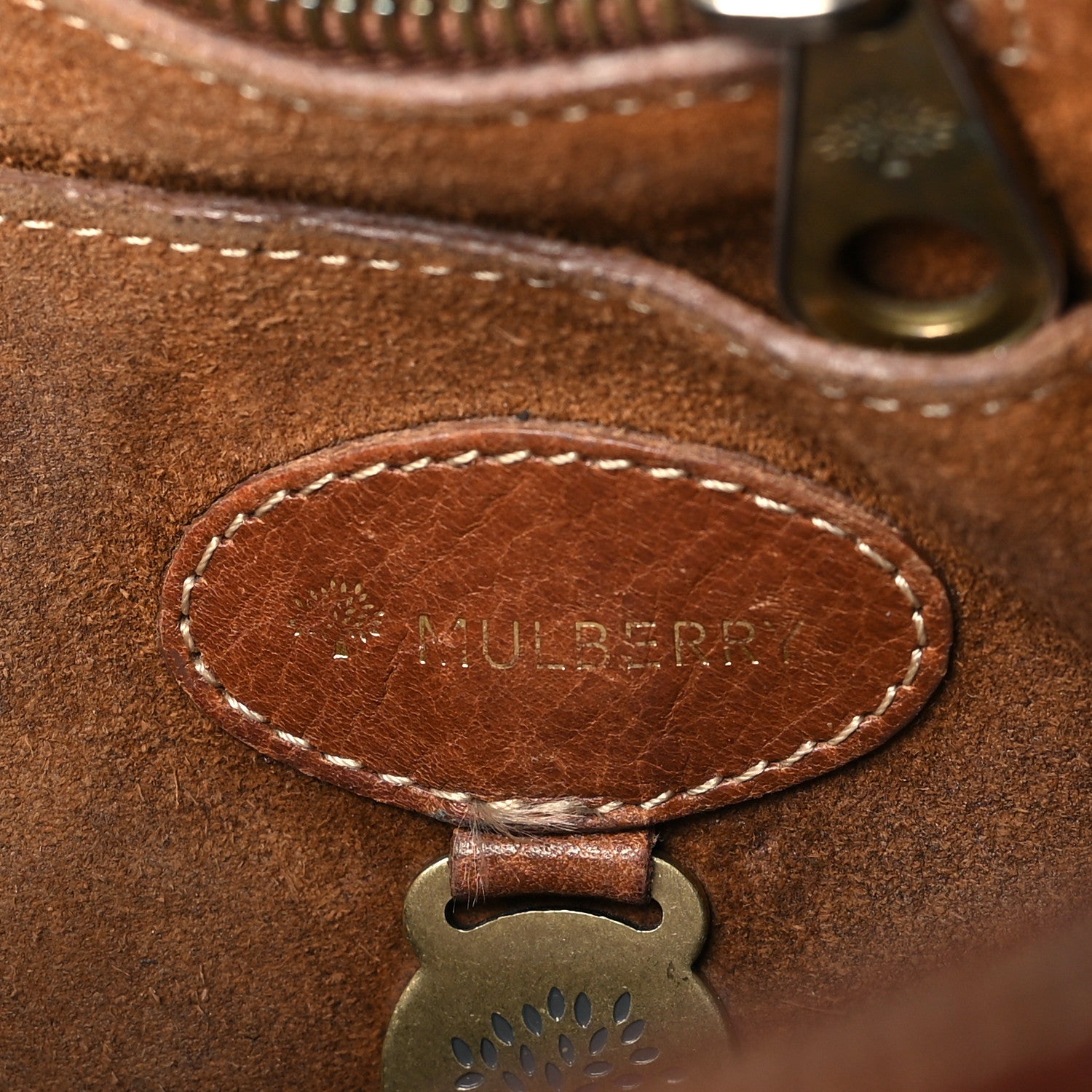 Mulberry Crocodile Embossed Calfskin East West Bayswater Brown 6 of 15