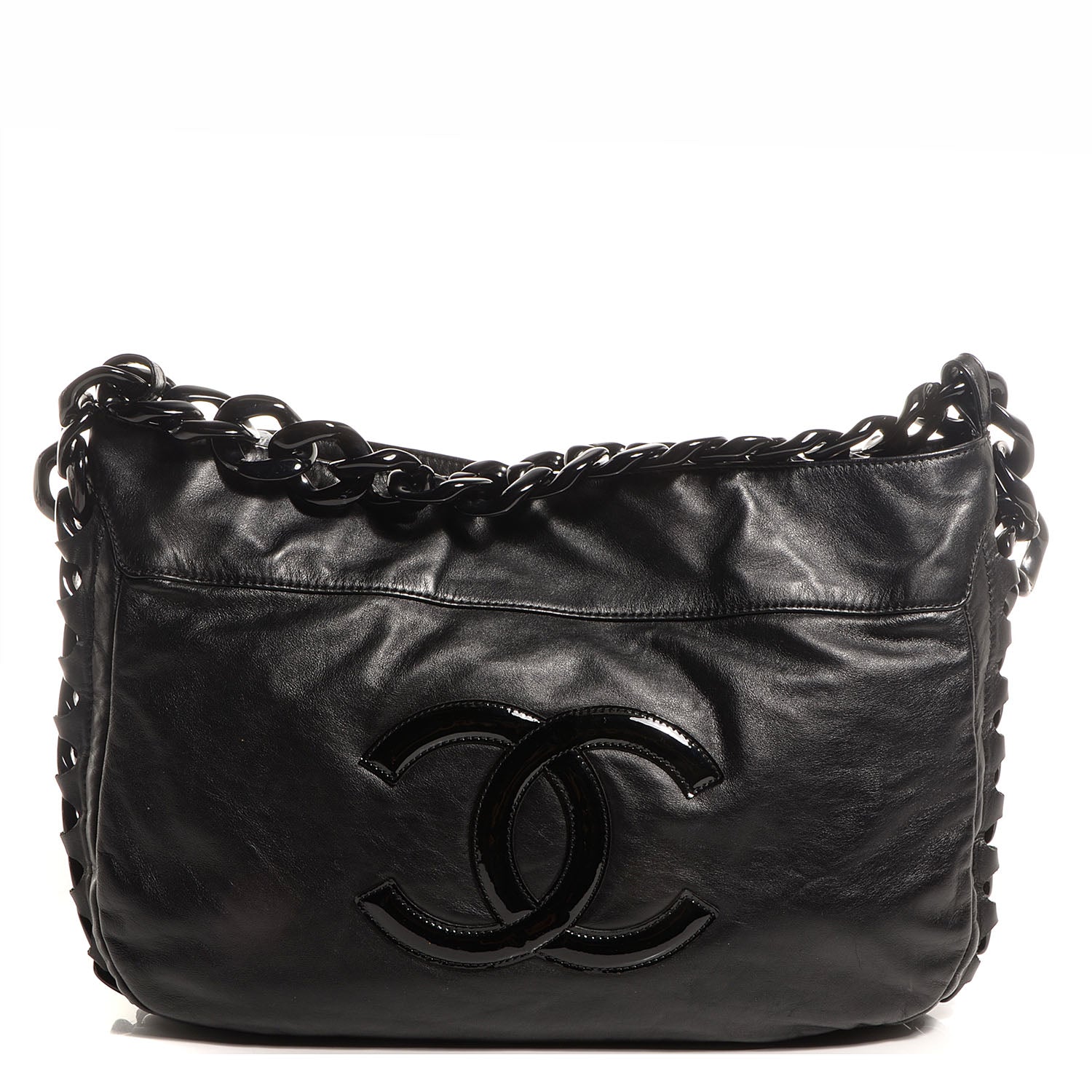 Chanel Calfskin Modern Chain Rhodoid Hobo Black 1 of 7