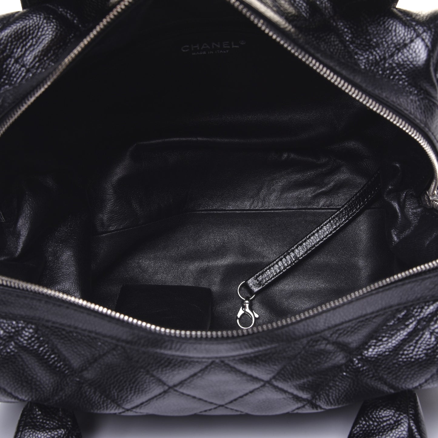 Caviar Quilted CC Timeless Bowler Black