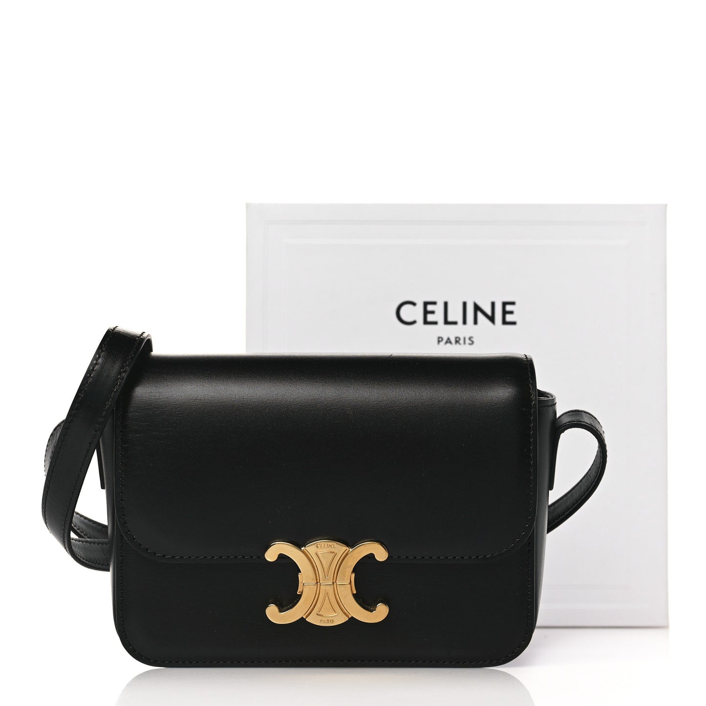 Shiny Calfskin Nano Triomphe Black