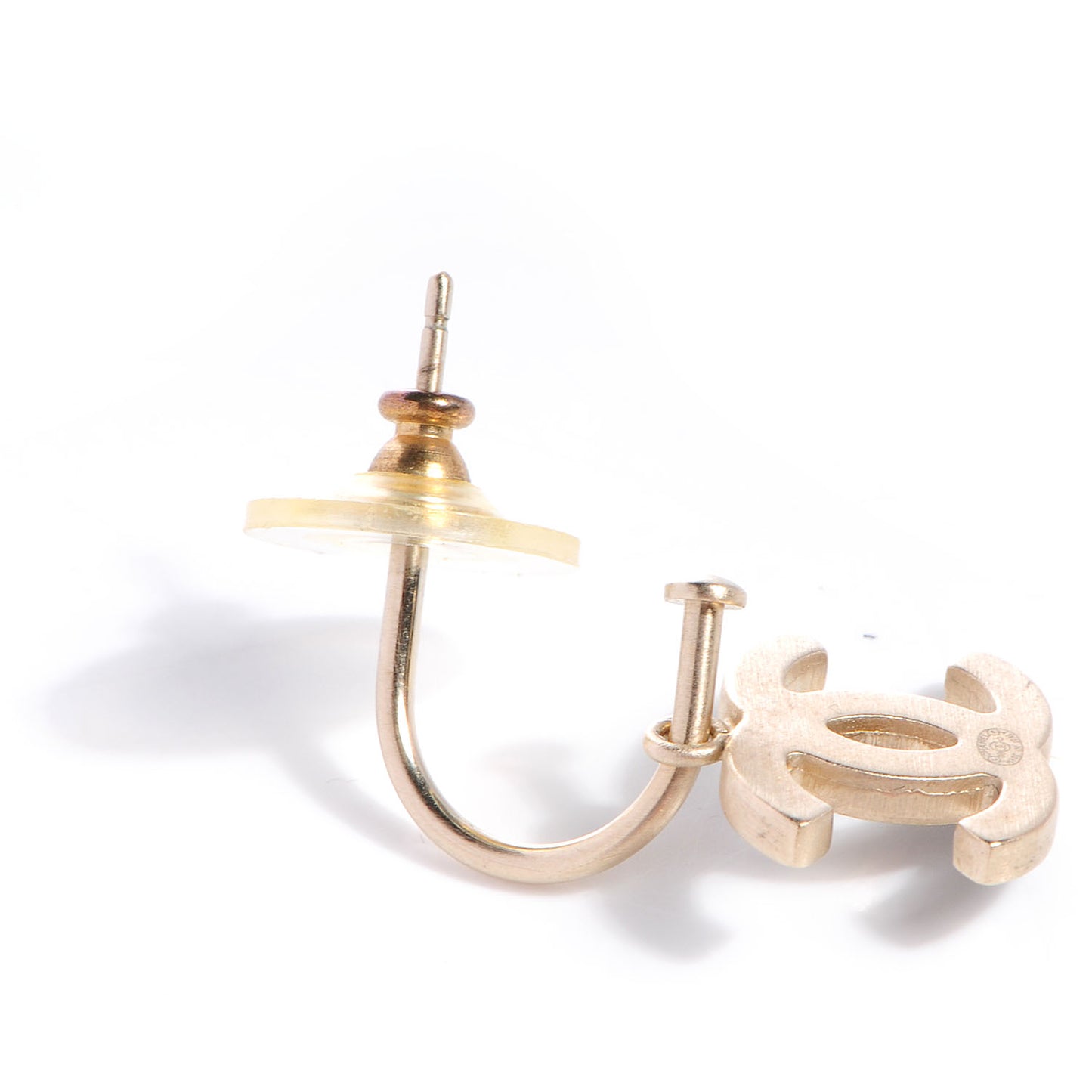 Enamel CC Earrings Gold Black