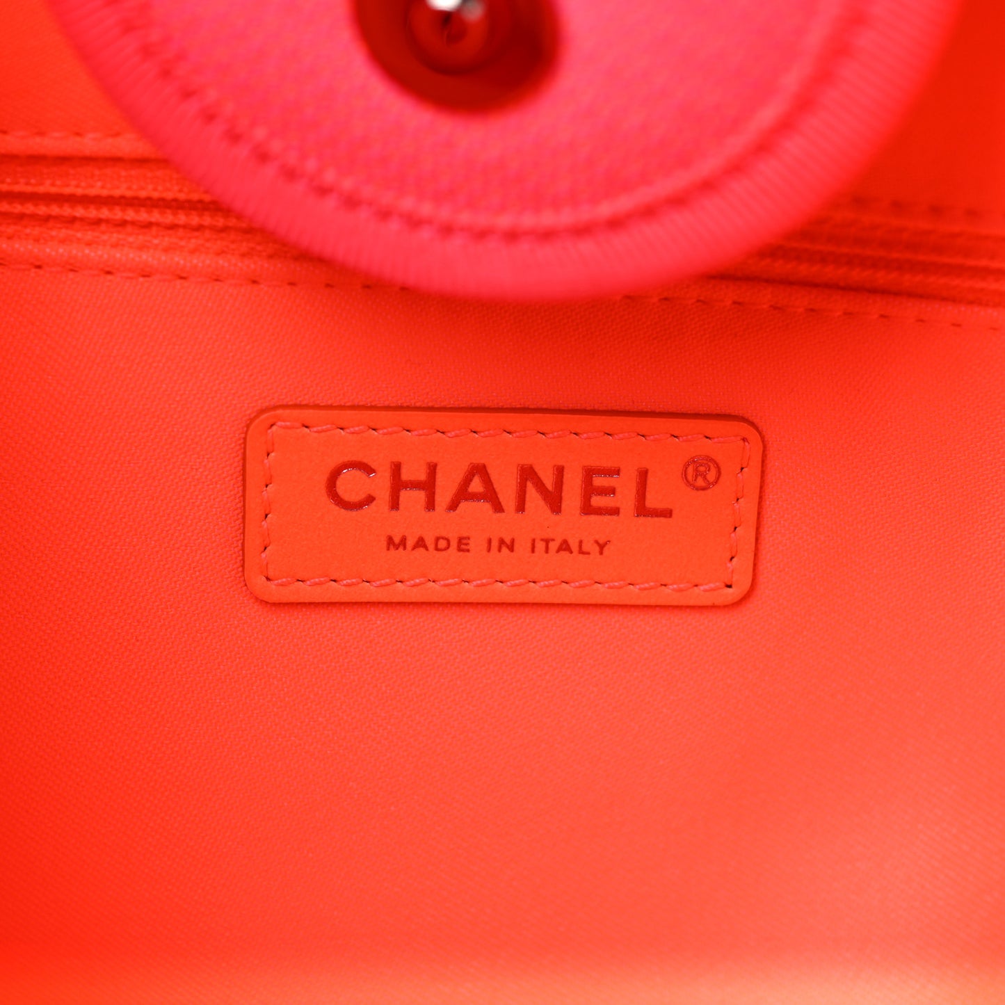 Mixed Fibers Calfskin Medium Deauville Tote Pink Orange
