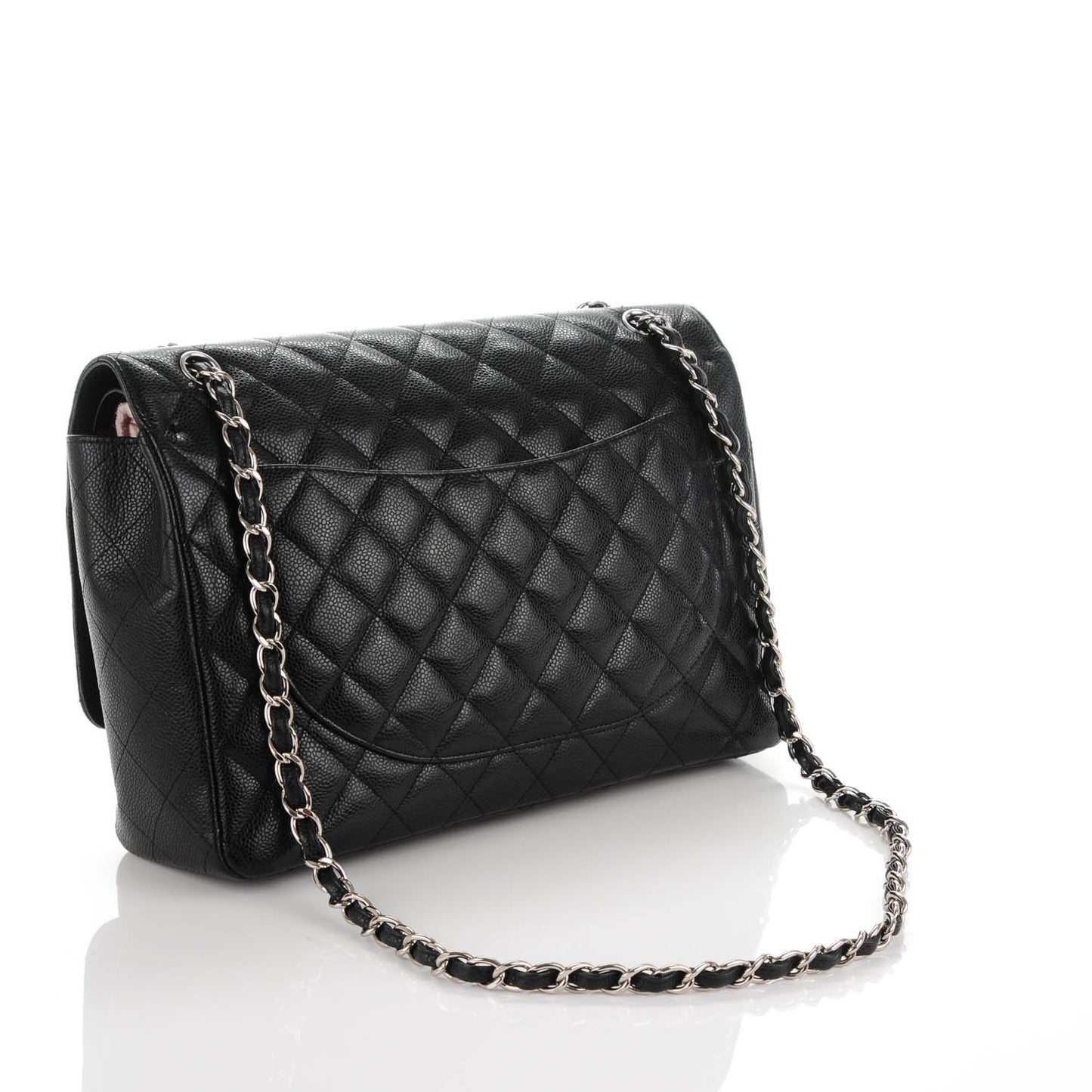 Caviar Quilted Maxi Double Flap Black