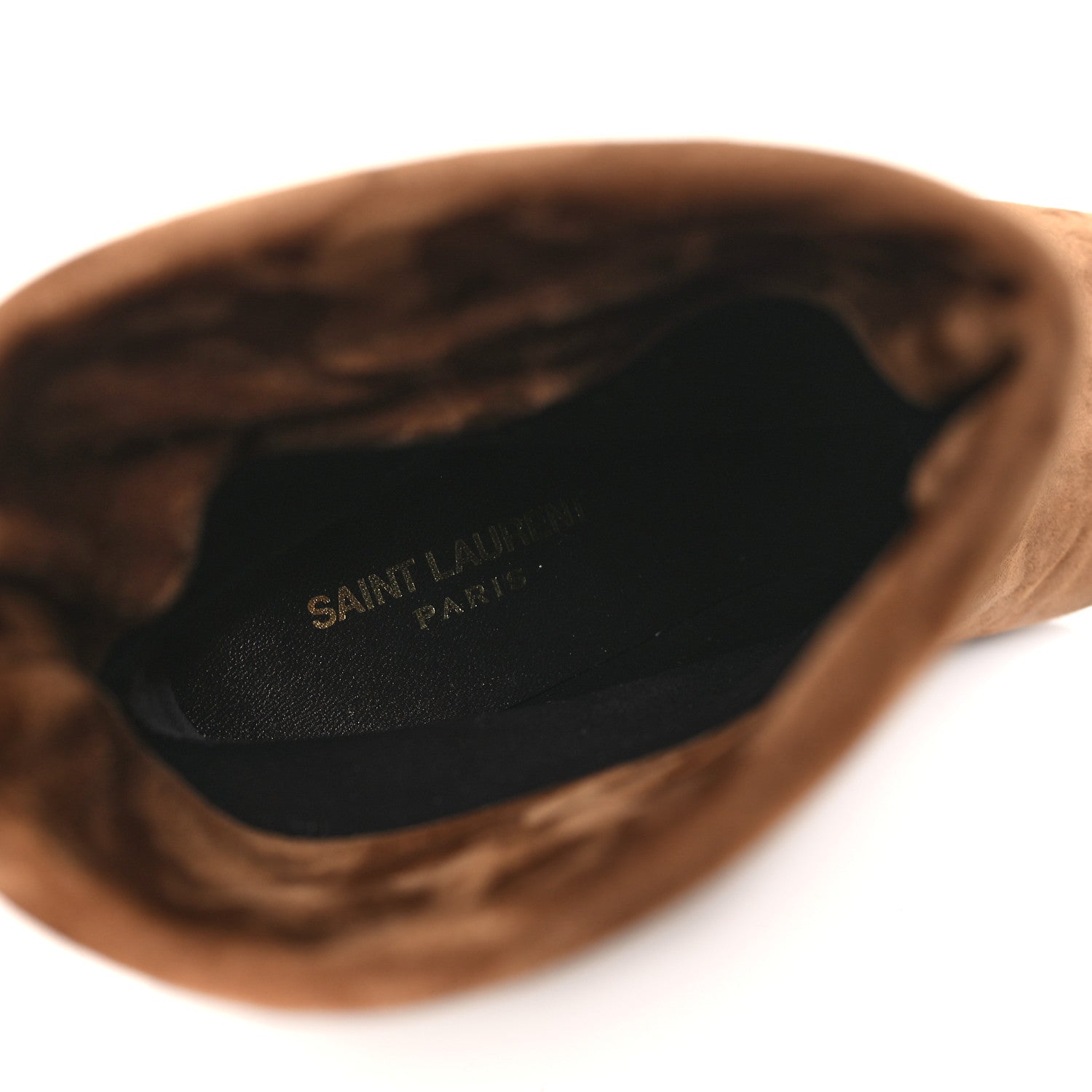 Saint Laurent Suede Liz 85 Wedge Booties 38 Brown 7 of 9