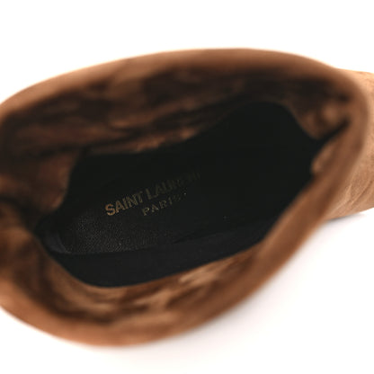 Saint Laurent Suede Liz 85 Wedge Booties 38 Brown 7 of 9
