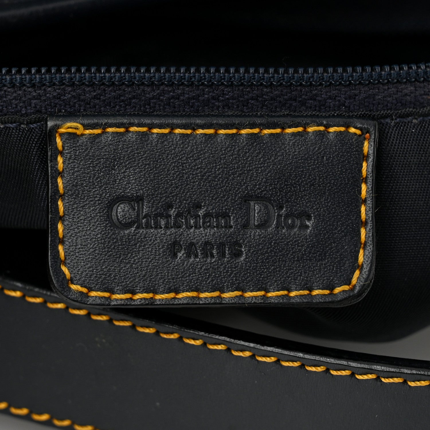 Christian Dior Monogram Double Saddle Bag Navy Blue 6 of 10