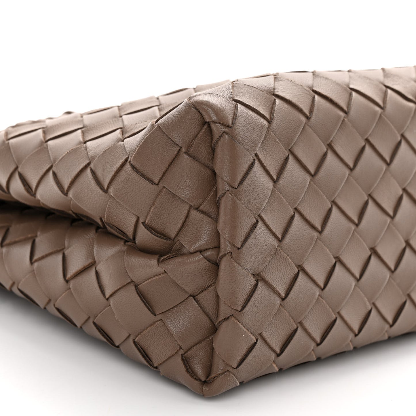 Nappa Intrecciato Small Andiamo Shoulder Bag Taupe Grey