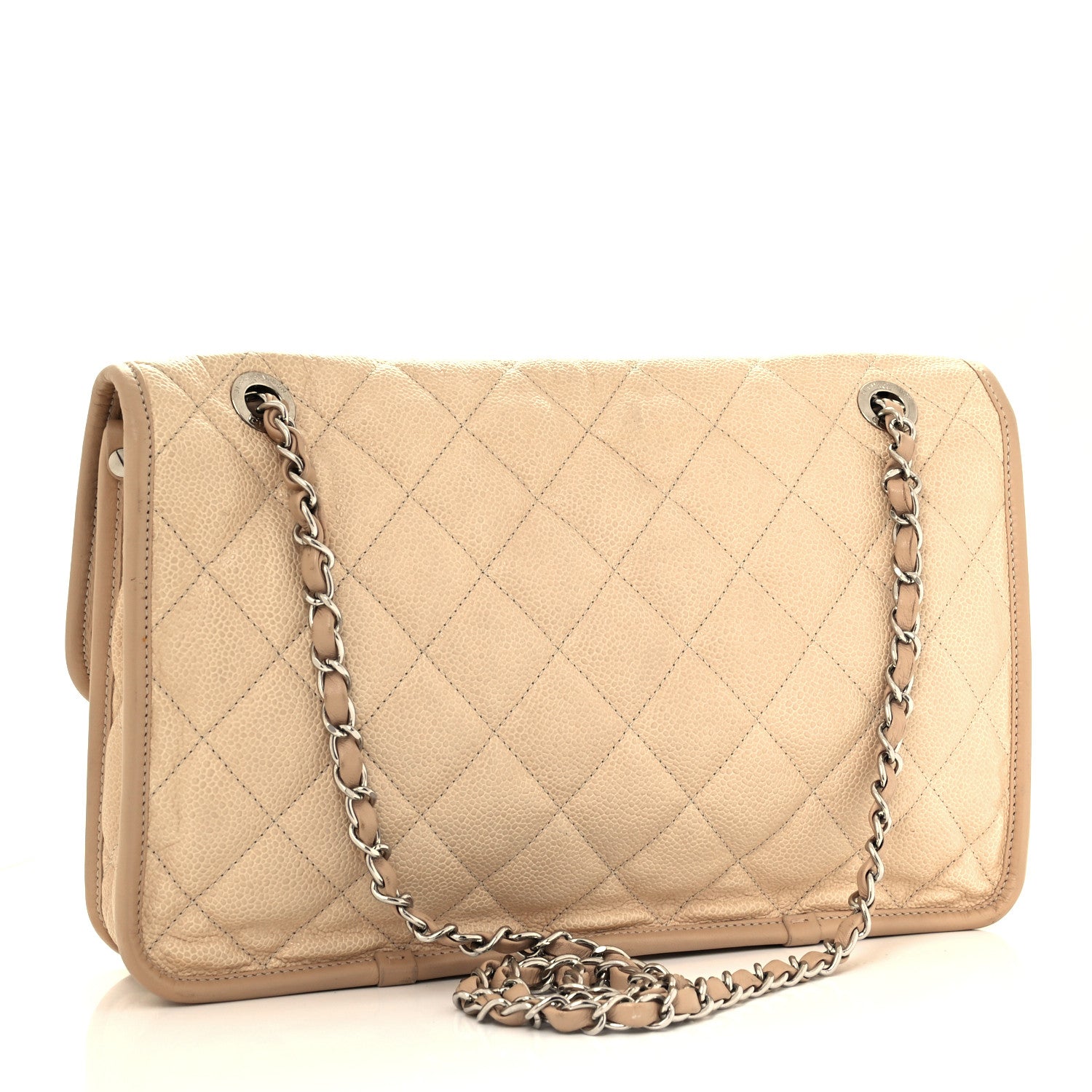 Chanel Caviar Quilted Large French Riviera Flap Beige 3 of 11