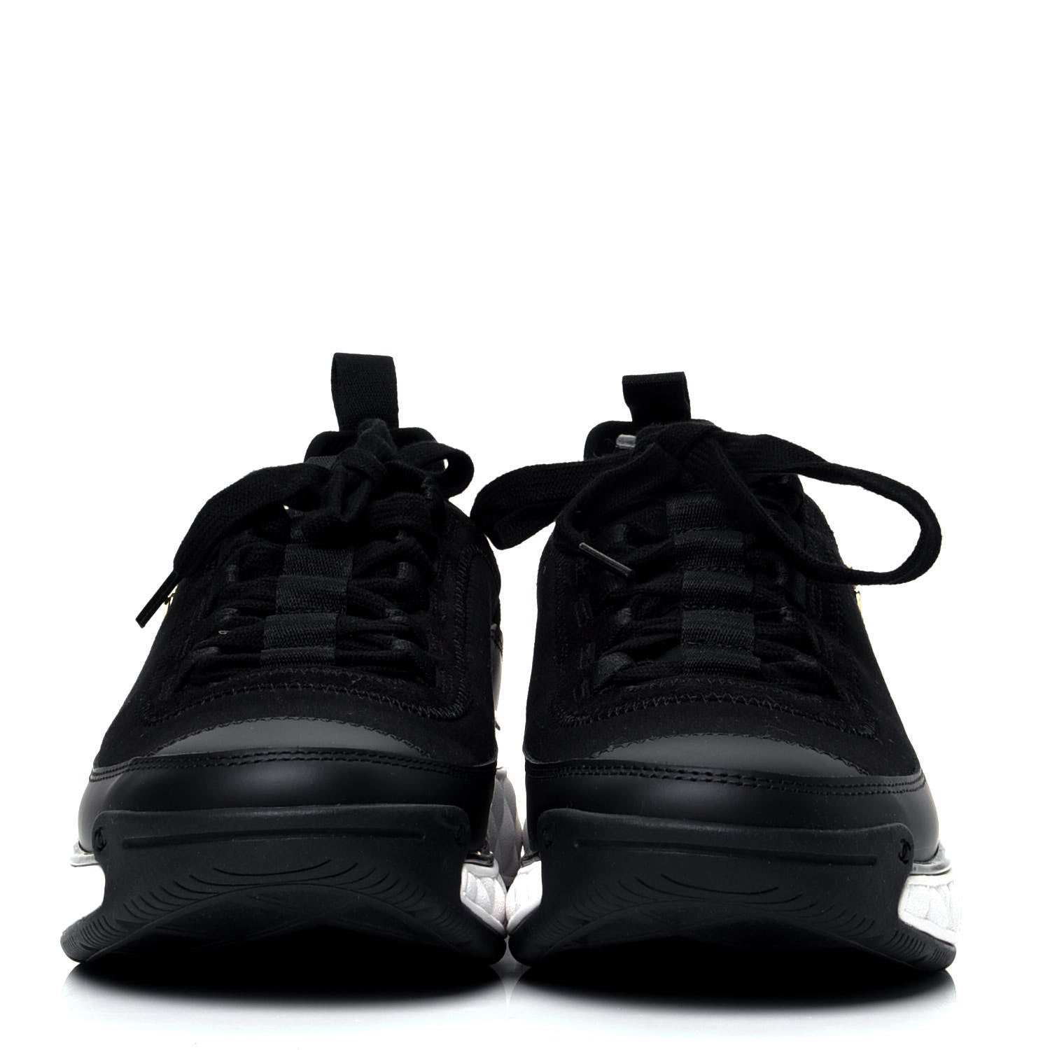 Chanel Velvet Calfskin Mixed Fibers CC Sneakers 38 Black 2 of 10