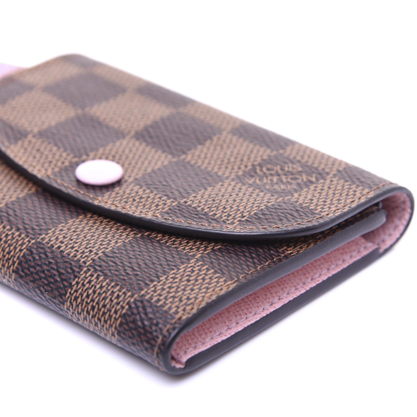 Damier Ebene Rosalie Coin Purse Rose Ballerine
