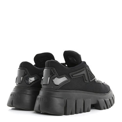 Prada Rubber Technical Knit Fabric Triangle Logo Evolution 55mm Sneakers 35.5 Black 5 of 10