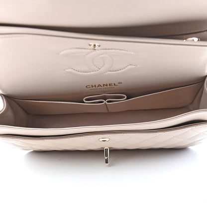 Chanel Iridescent Lambskin Quilted Medium Double Flap Beige 4 of 8