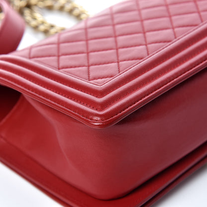 Chanel Lambskin Quilted Medium Boy Flap Red 13 of 13